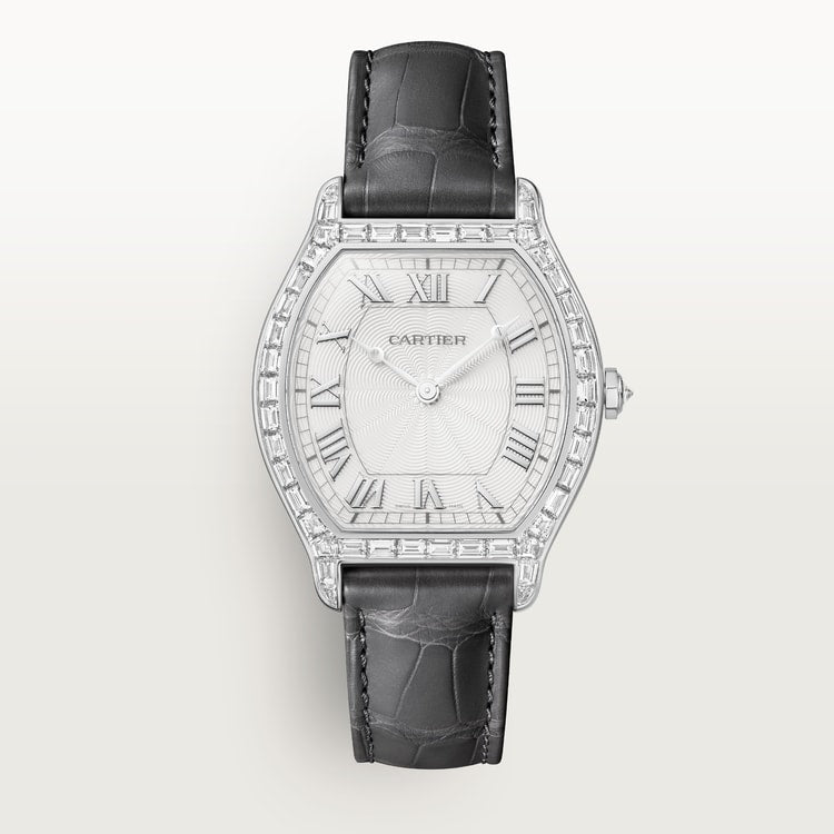 Tortelle Large model manual movement | platinum & leather
