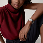 Tannor Mini model quartz movement | white gold & leather