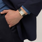 Tannor Medium model quartz movement | 18K yellow gold & leather