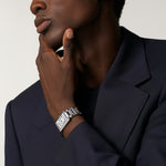 Tannor Large model | steel & # Large Steel Leather Strap Watch